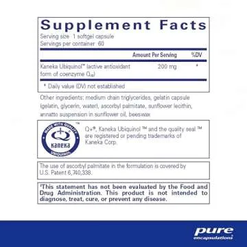 Pure Encapsulations Ubiquinol-QH - 200 mg Active Coenzyme Q10 Softgel for Heart Health & Energy Supp...