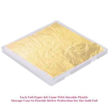 Paxcoo 300 Gold Leaf Sheets for Resin & Crafting, 5.5" x 5.5"