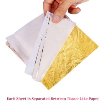 Paxcoo 300 Gold Leaf Sheets for Crafts & Decoration