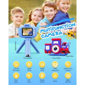 LETSHAHA Kids Camera for Boys, Toddler Camera Christmas Birthday Gifts Toys for 3-8 Years Old Boys G...