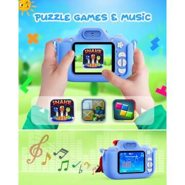 LETSHAHA Kids Camera for Boys, Toddler Camera Christmas Birthday Gifts Toys for 3-8 Years Old Boys Girls, 1080P HD Kids Selfie Digital Camera with 32G SD Card -Train