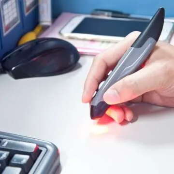 lychee Wireless Optical Pocket Pen Mouse, 2.4GHZ USB Wireless Optical Pen Mouse 800/1200/1600 DPI Adjustable Handwriting Mini Air Mouse Mice for PC Laptop Notebook Computer Mac (Grey)