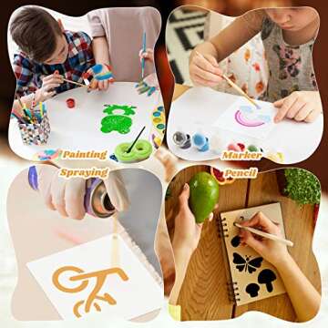 100 Pcs Reusable Craft Stencil for Kids and Adults