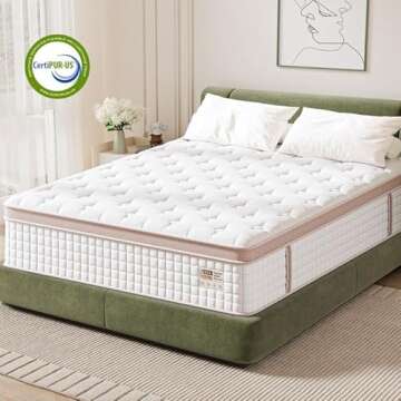 FLEXPEDIC King Mattress, 14 Inch Hybrid Mattress,Medium Firm,Gel Memory Foam and Innerspring Hybrid Mattress in a Box, Motion Isolation, Medium Firm Mattress, Pressure Relief,76"*80"*14"