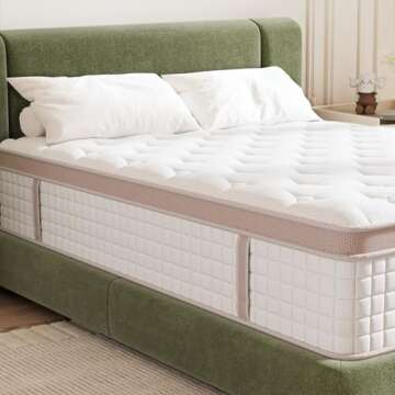 FLEXPEDIC King Mattress, 14 Inch Hybrid Mattress,Medium Firm,Gel Memory Foam and Innerspring Hybrid Mattress in a Box, Motion Isolation, Medium Firm Mattress, Pressure Relief,76"*80"*14"