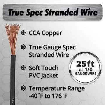InstallGear 1/0 Gauge Wire (25ft) Copper Clad Aluminum CAA - Primary Automotive Wire, Car Amplifier ...