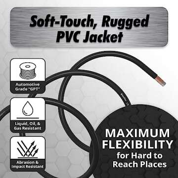 InstallGear 1/0 Gauge Wire (25ft) Copper Clad Aluminum CAA - Primary Automotive Wire, Car Amplifier Power & Ground Cable, Battery Cable, Car Audio Speaker Stereo, RV Trailer Wiring Welding Cable 1/0ga