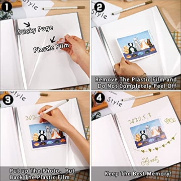 Premium Self-Stick Photo Album 60 Pages in Linen