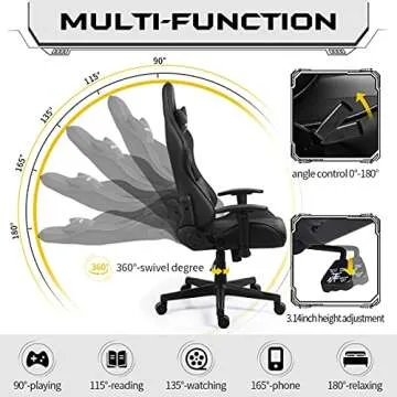NOKAXUS Gaming Chair with Adjustable Massage Lumbar Cushion