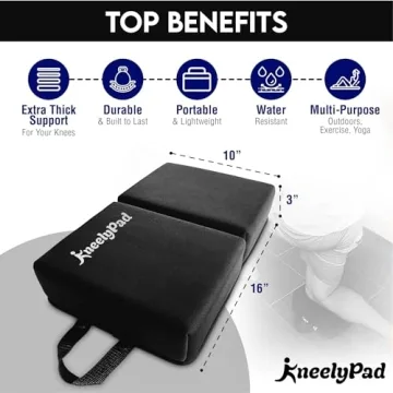 KneelyPad by Kneely | Kneeling Pad for Gardening, Exercise, Cleaning, & Mechanic Work | Extra Thick Memory Foam Knee Cushion for Gardening with Washable Cover | Foldable Gardening Knee Pad with Handle