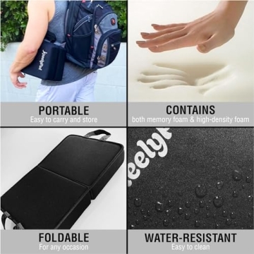 KneelyPad by Kneely | Kneeling Pad for Gardening, Exercise, Cleaning, & Mechanic Work | Extra Thick Memory Foam Knee Cushion for Gardening with Washable Cover | Foldable Gardening Knee Pad with Handle