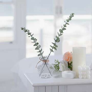 12pcs Clear Mini Bud Vase Set for Home Decoration