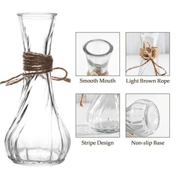 12pcs Clear Mini Bud Vase Set for Home Decoration