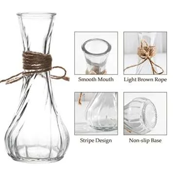 12pcs Clear Mini Bud Vase Set for Home Decoration