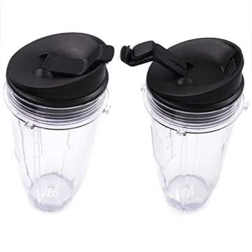 Replacement Blender Cup with Lid (2 Pack) 24 Oz Cups For Ninja Auto iQ BL480 BL482 BL642 BL682 BL450 BN401 BN751 BN801 Foodi SS351 SS151 SS401 Ninja Blender Auto iQ Blade