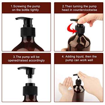 2 Pack 500ml 17oz Empty Shampoo Bottles Versatile Amber Pump Bottle Leak proof Lotion Container Hand Soap Dispenser