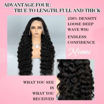 250% Density HD Lace Front Wigs Human Hair Loose Wave 24 Inch 15A Grade Real Full Large Lace Space 13x4 Loose Deep Wave Lace Frontal Wigs Human Hair Pre Plucked For Black Women