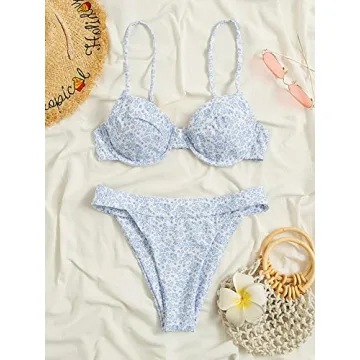 Floral Print Underwire Bikini for Stylish Beach Days