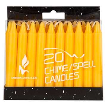 Mega Candles 20 pcs Unscented Yellow Mini Taper Candles