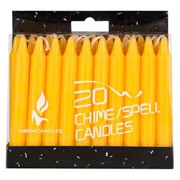 Mega Candles 20 pcs Unscented Yellow Mini Taper Candles