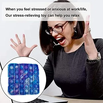 ZNNCO Tie-dye Push Pop Bubble Toy for Stress Relief