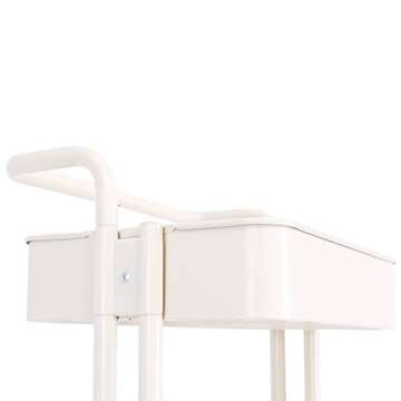 3-Tier Metal Mesh Storage Shelf Utility Rolling Cart with Removable Handle and Plug, Indoor or Outdoor Storage Organizer, Beige