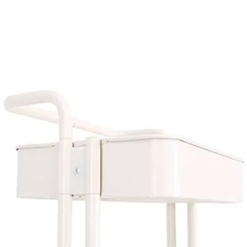 3-Tier Metal Mesh Storage Shelf Utility Rolling Cart with Removable Handle and Plug, Indoor or Outdoor Storage Organizer, Beige