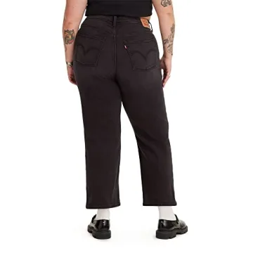 Levi's Plus-Size Ribcage Straight Ankle Jean Black Rinse