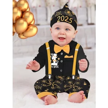 Stylish New Year Baby Boy Outfit with Bow Tie 2025