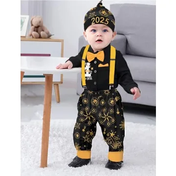 Stylish New Year Baby Boy Outfit with Bow Tie 2025