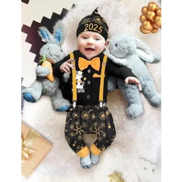 Stylish New Year Baby Boy Outfit with Bow Tie 2025