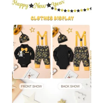 Stylish New Year Baby Boy Outfit with Bow Tie 2025