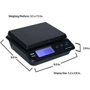 American Weigh Scales Digital Shipping Postal Scale, Package Postage ScaleBacklit LCD Screen55lbs. x 0.01lbs. (Black), PS-25