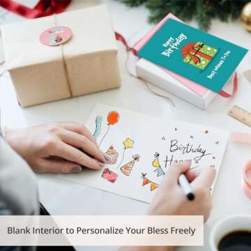 Taja Happy Birthday Cards Bulk, 24 Pack, 4x6 Inches Assorted Blank Birthday Cards with Envelopes & Box, Bulk Birthday Cards Set for Kids, Friends, Family and Office - Multicolor