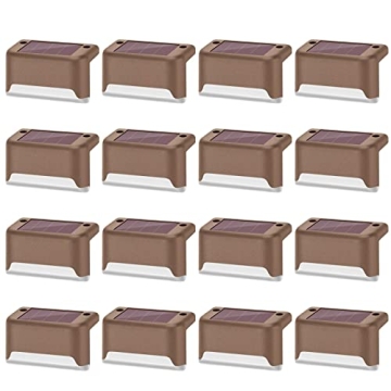 DenicMic 16 Pack Solar Fence Lights Warm White LED Outdoor