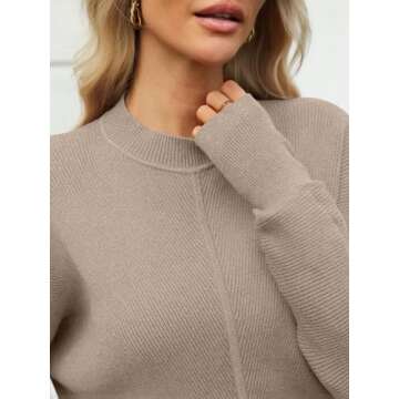 LILLUSORY Women's Oversized Mock Neck Sweaters Trendy Pullover 2025 Casual Outfits Knit Batwing Sleeve Winter Tops