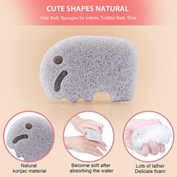 Gentle konjac baby sponges for delightful bath times