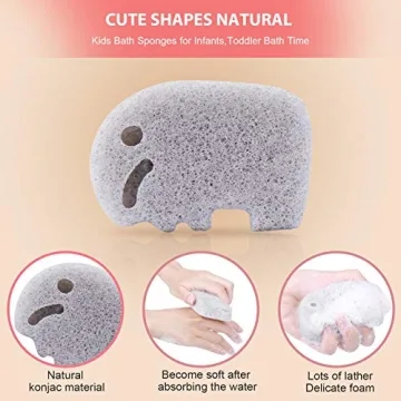 Gentle konjac baby sponges for delightful bath times