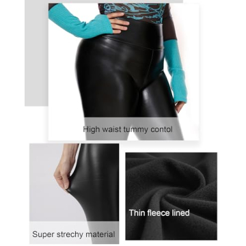 Stylish Tagoo Women's Faux Leather Leggings for Comfort