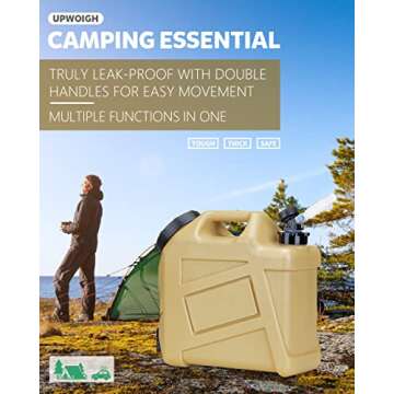 UPWOIGH 2.6 Gallon Leak-Proof Water Jug for Outdoors