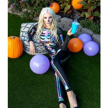 Skeleton Bodysuit for Women's Halloween Costume