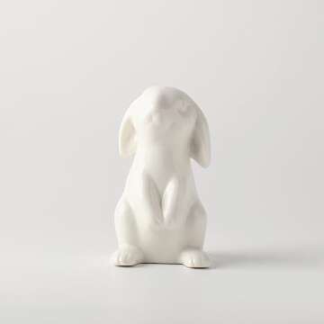 GOODSTART Ceramic Bunny Figurine for Home Decor