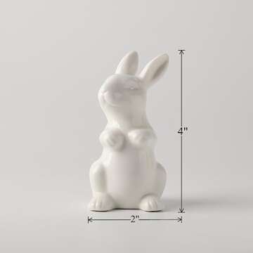 GOODSTART Ceramic Bunny Figurine for Home Decor