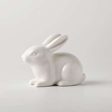 GOODSTART Ceramic Bunny Figurine for Home Decor