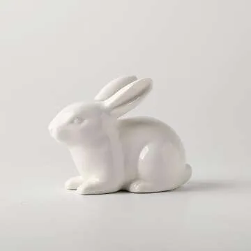 GOODSTART Ceramic Bunny Figurine for Home Decor