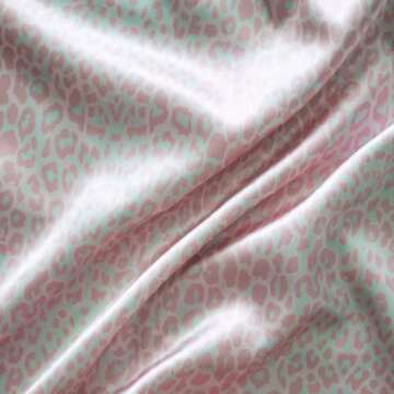 Luxurious Satin Pillowcase Gift Set - Pink Leopard Print | Includes Silky Soft Pillowcase, Matching Eye Mask & Scrunchie | Perfect for Hair & Skin Care, Reduces Frizz & Wrinkles