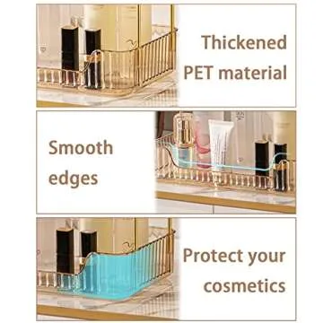 shuang qing Bathroom Counter Organizer Countertop Storage, Cosmetics Skincare Shelf Organizer, Makeup Organizer Perfume for Dresser Vanity Tray, Spice Rack Organizer for Kitchen(2 Tier-Gold)