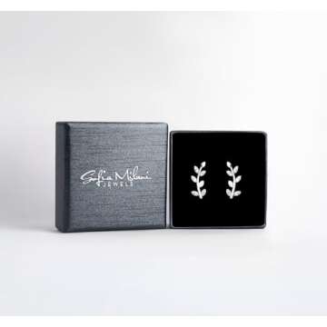 Elegant Leaf Twig Earrings in Silver - Sofia Milani