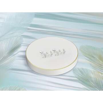 Elegant Leaf Twig Earrings in Silver - Sofia Milani