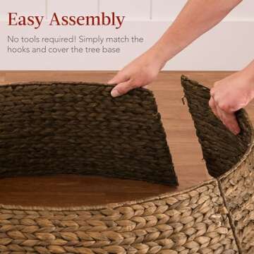 Elegant 42in Woven Hyacinth Christmas Tree Collar